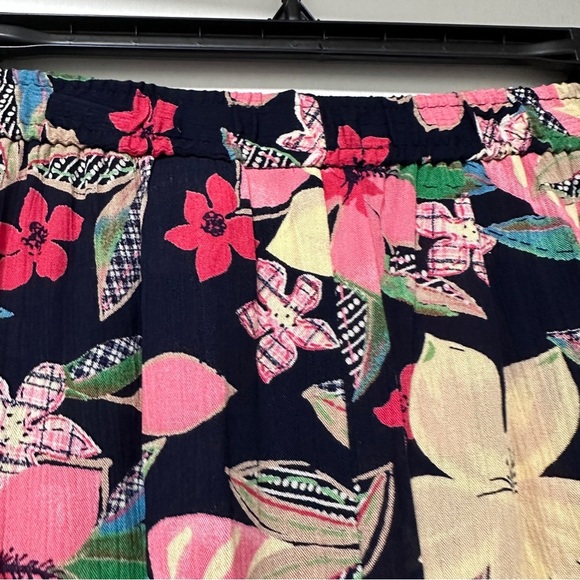 Vintage Napa Valley Blue Floral Tropical Crepe Maxi Skirt Size Large Summer EUC - Picture 14 of 16